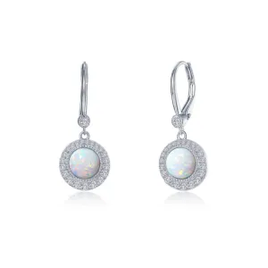 0.58 CTW Halo Drop Earrings