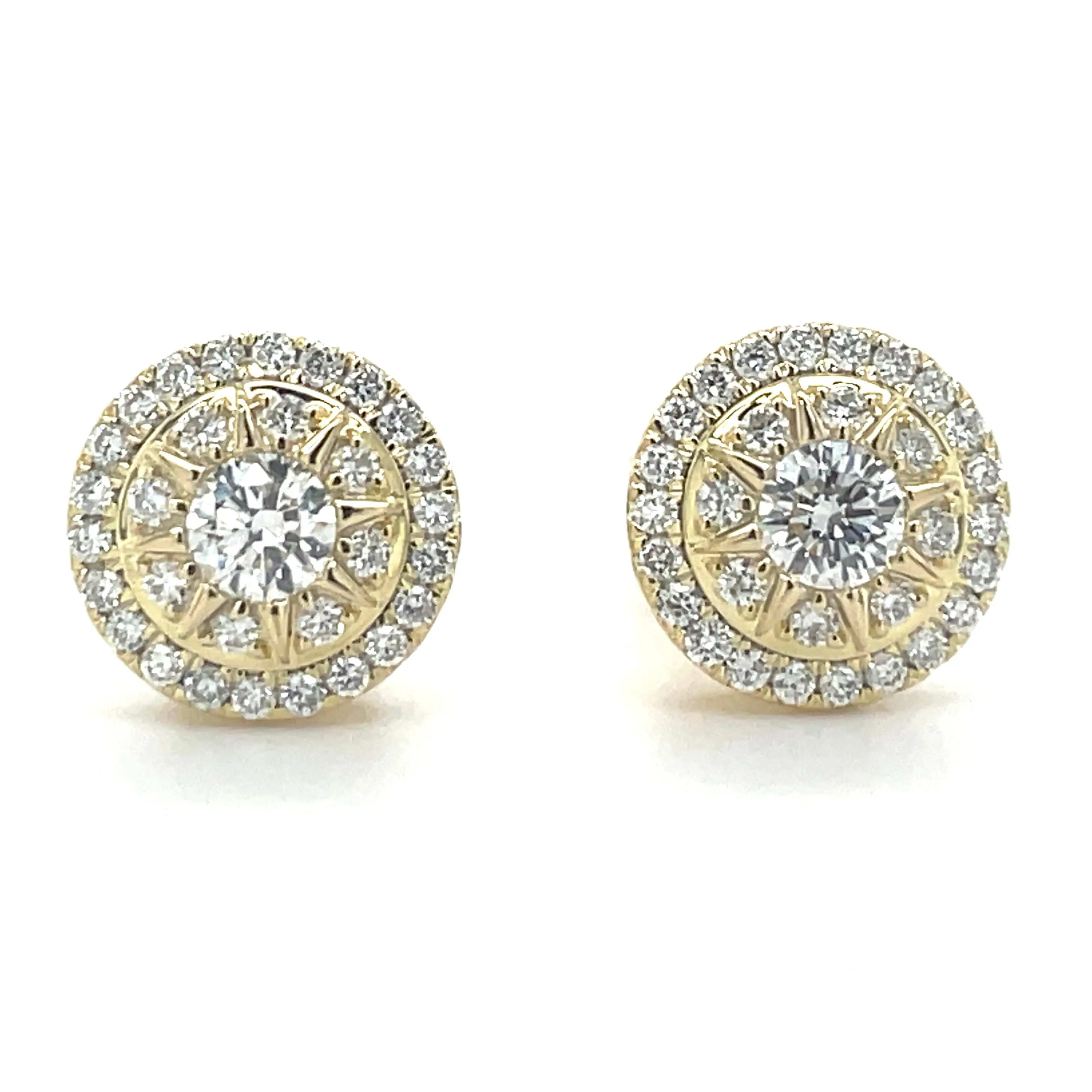 14ct Yellow Gold 0.60ct Laboratory Grown Diamond Cluster Earrings