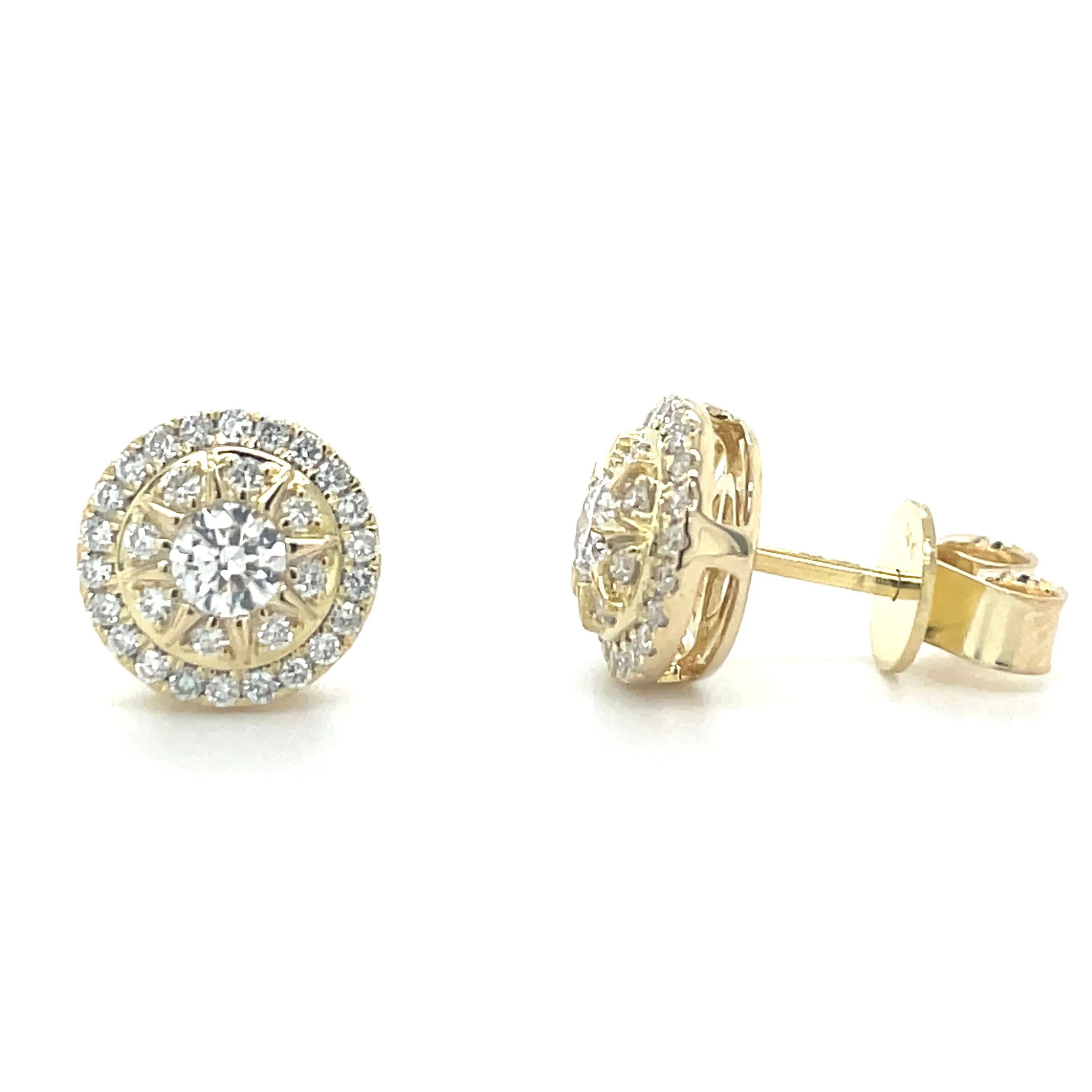 14ct Yellow Gold 0.60ct Laboratory Grown Diamond Cluster Earrings