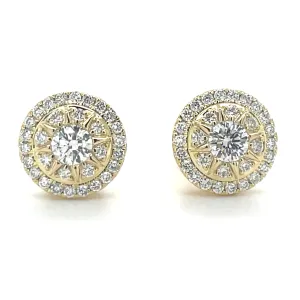 14ct Yellow Gold 0.60ct Laboratory Grown Diamond Cluster Earrings