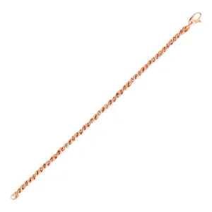 14k Rose Gold 7 1/2 inch Braid Link Bracelet