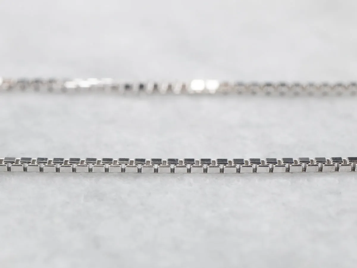 14K White Gold Box Chain