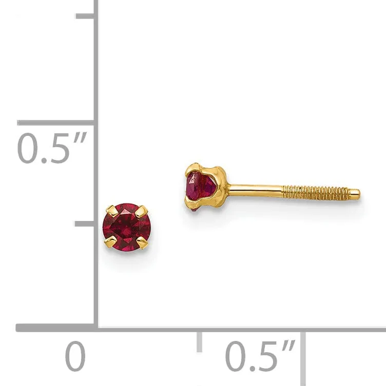 14k Yellow Gold Madi K Synthetic Garnet Earrings