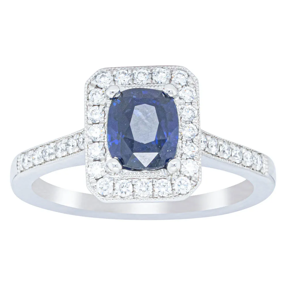 18ct White Gold Sapphire & Diamond Aria Ring