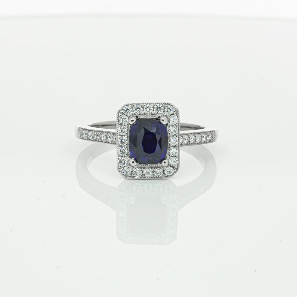 18ct White Gold Sapphire & Diamond Aria Ring