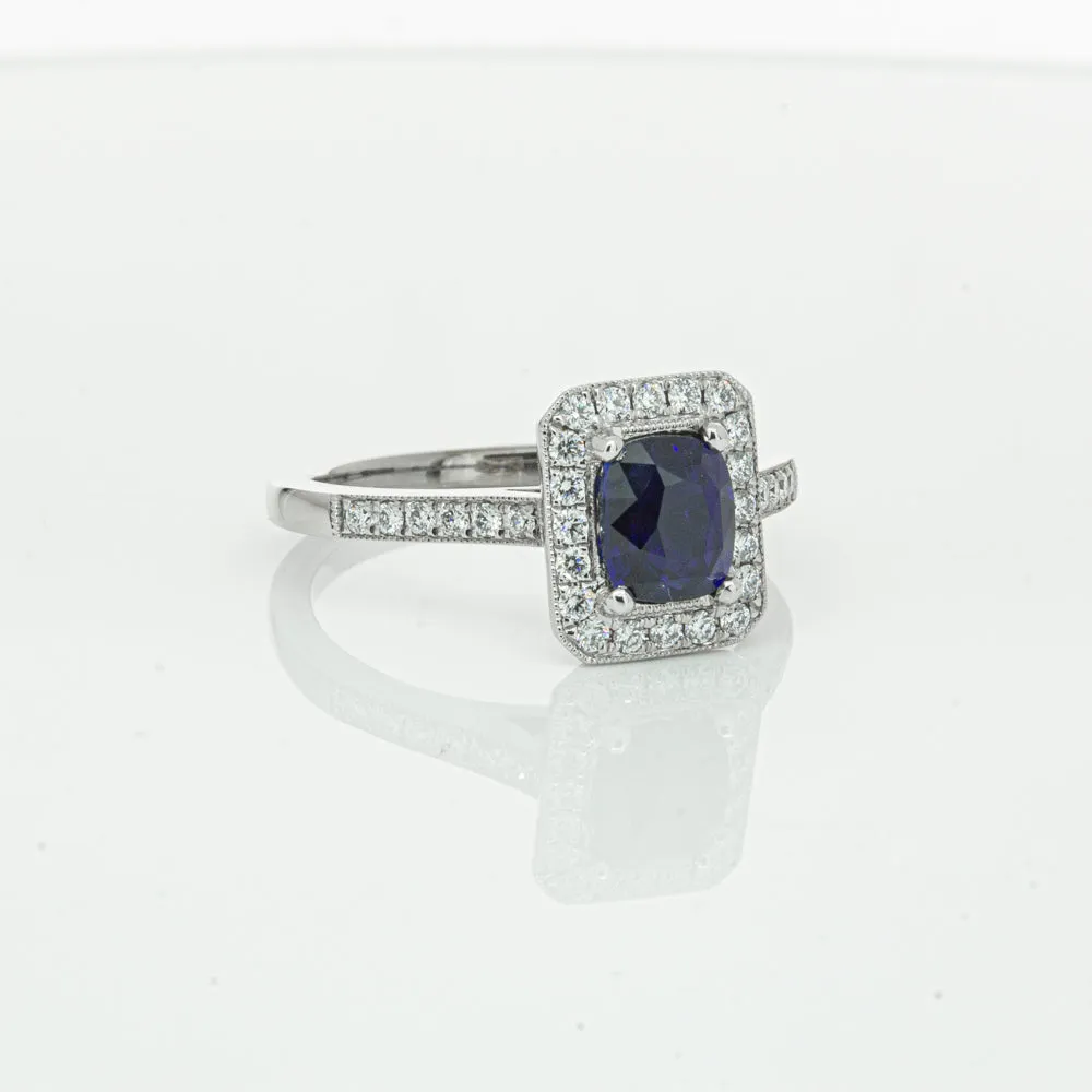 18ct White Gold Sapphire & Diamond Aria Ring