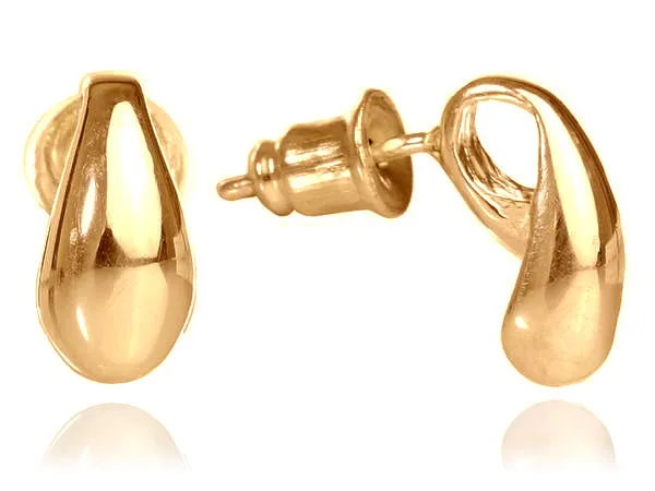 18K Gold Plated Bilbao Bean Stud