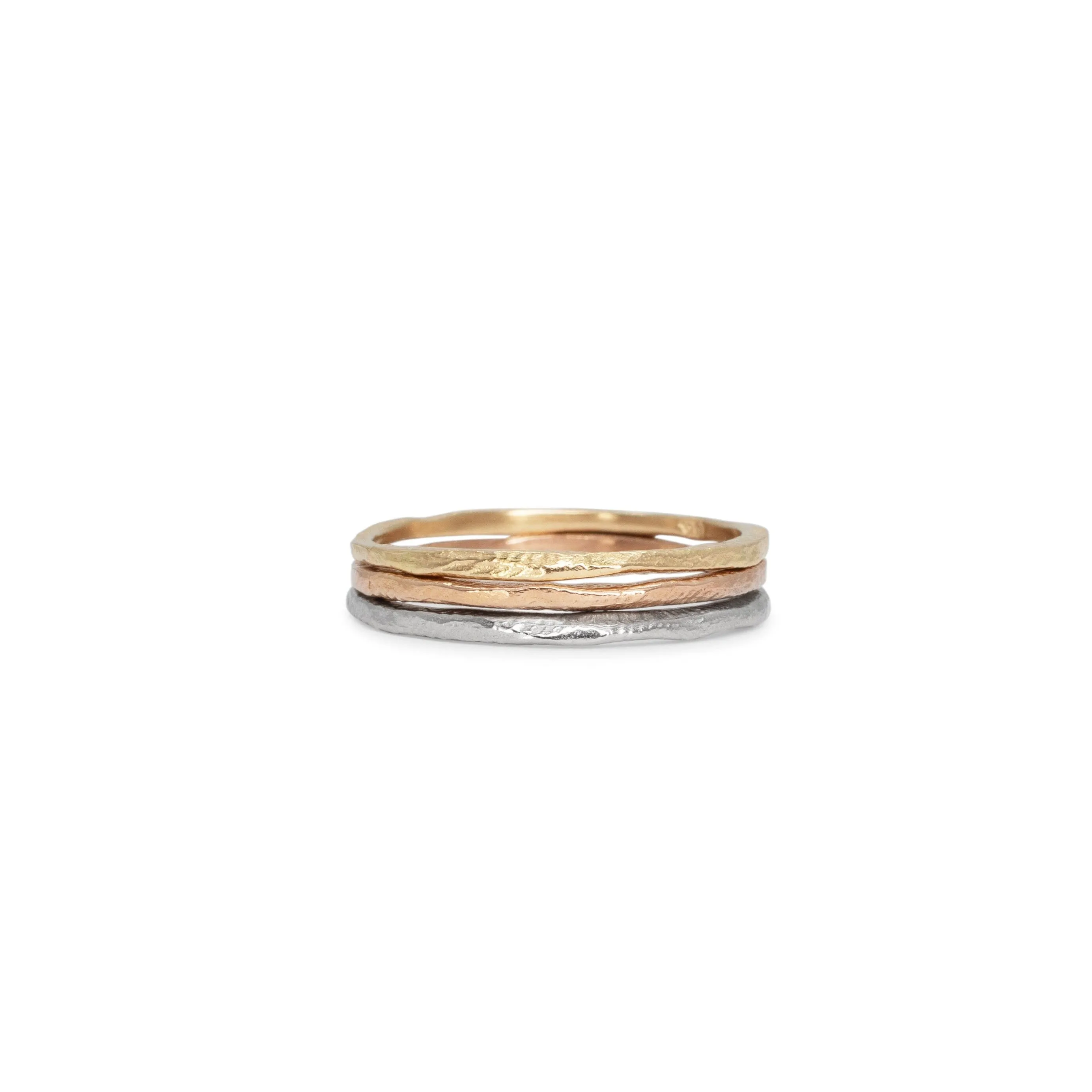 18K Rose Gold Carved Skinny Band