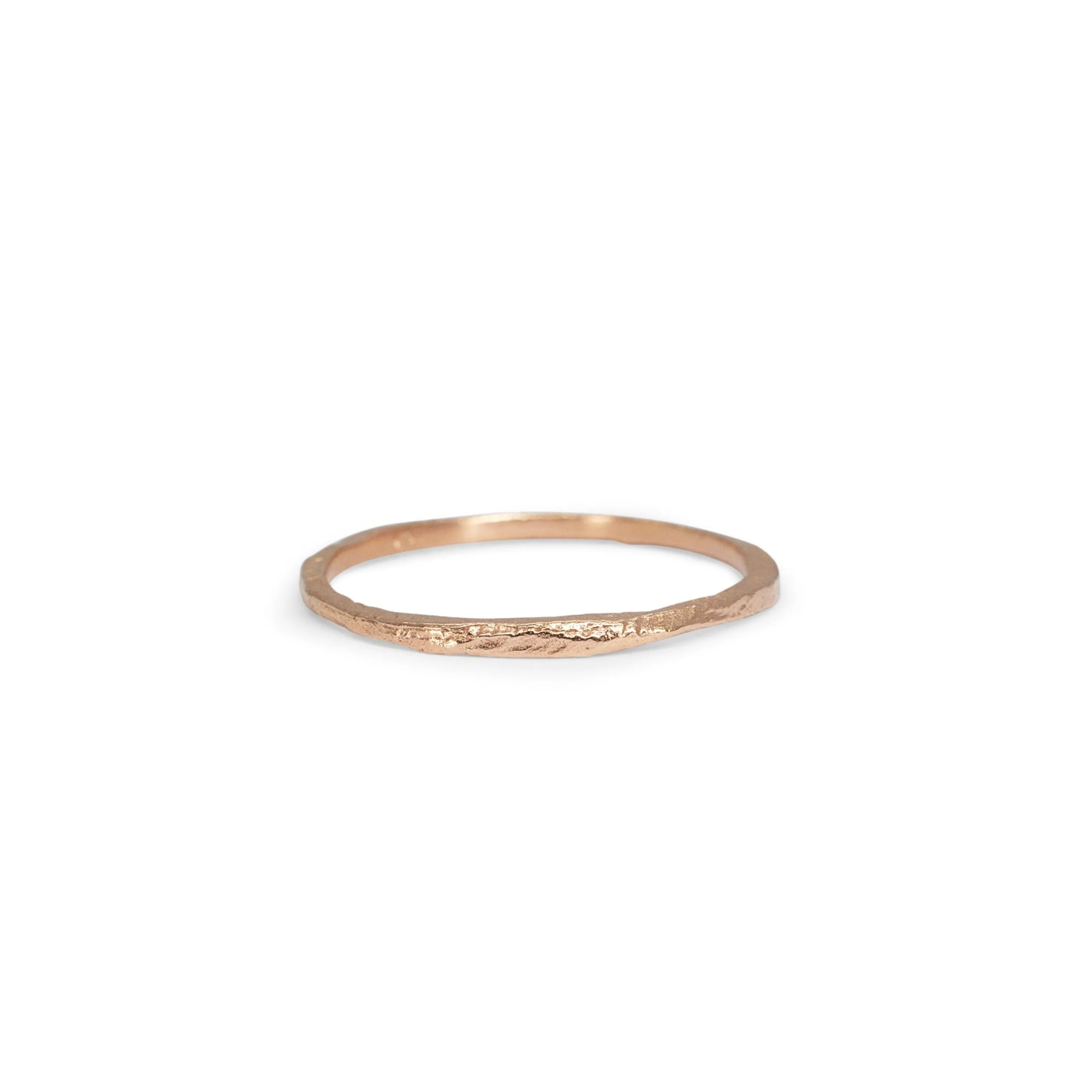 18K Rose Gold Carved Skinny Band