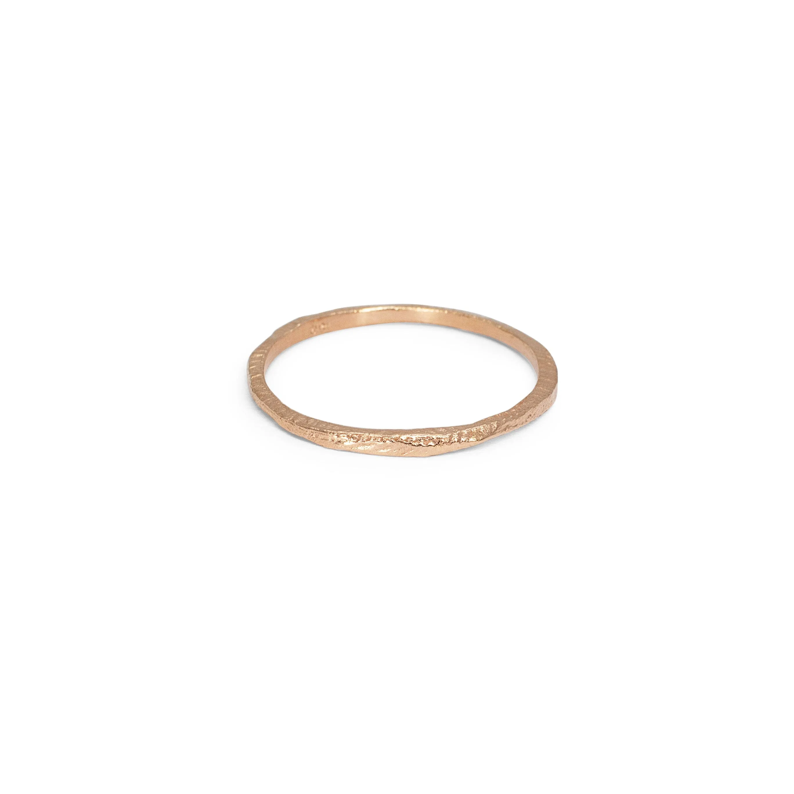 18K Rose Gold Carved Skinny Band