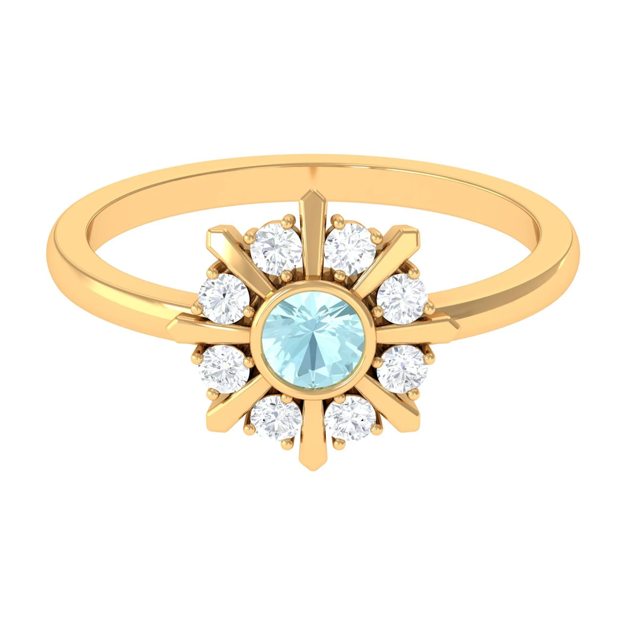 3/4 CT Sky Blue Topaz and Diamond Statement Ring