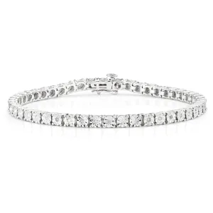 9ct Dazzling White Gold 1 Carat Diamond 18cm Tennis Bracelet