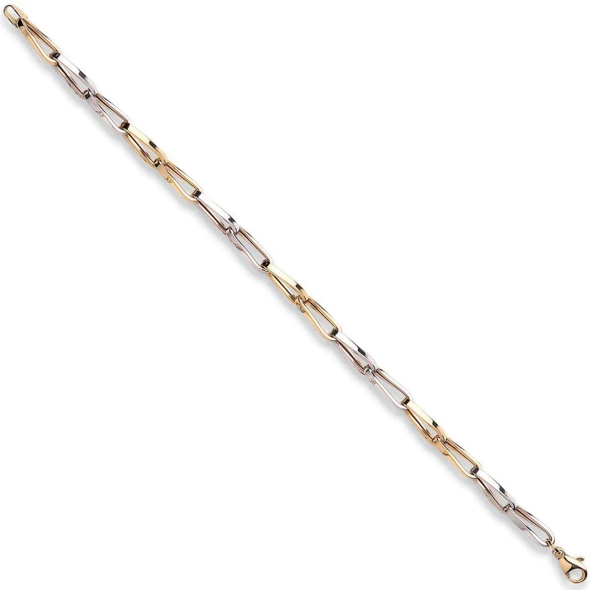 9ct White and Yellow Gold Link Bracelet