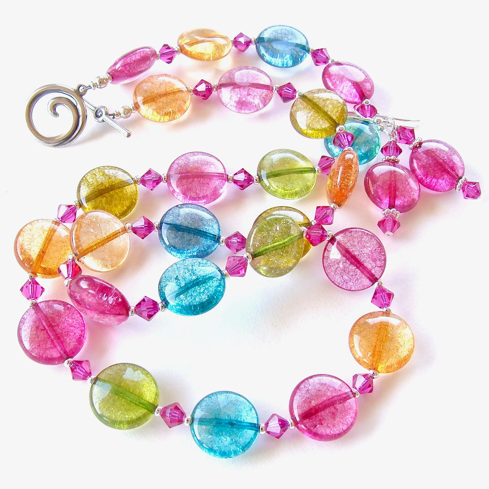 Aberdeen: Colorful Necklace Set of Quartz Gemstones