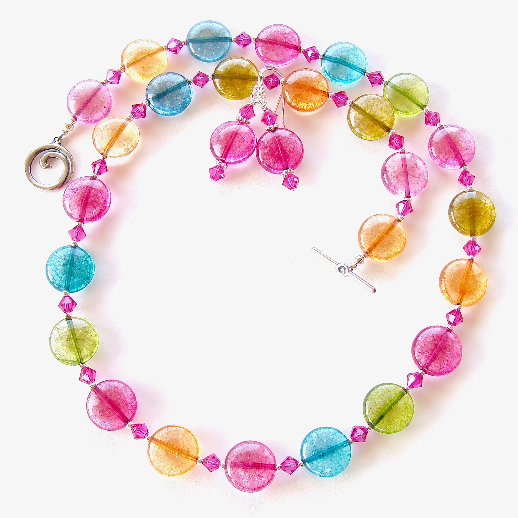 Aberdeen: Colorful Necklace Set of Quartz Gemstones