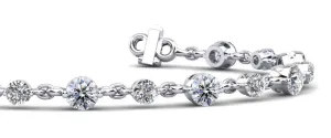 Alternating Diamond And Chain Link Lab-Grown Diamond Bracelet with 4.59 ct.(finished) 3.5mm, 4.5mm