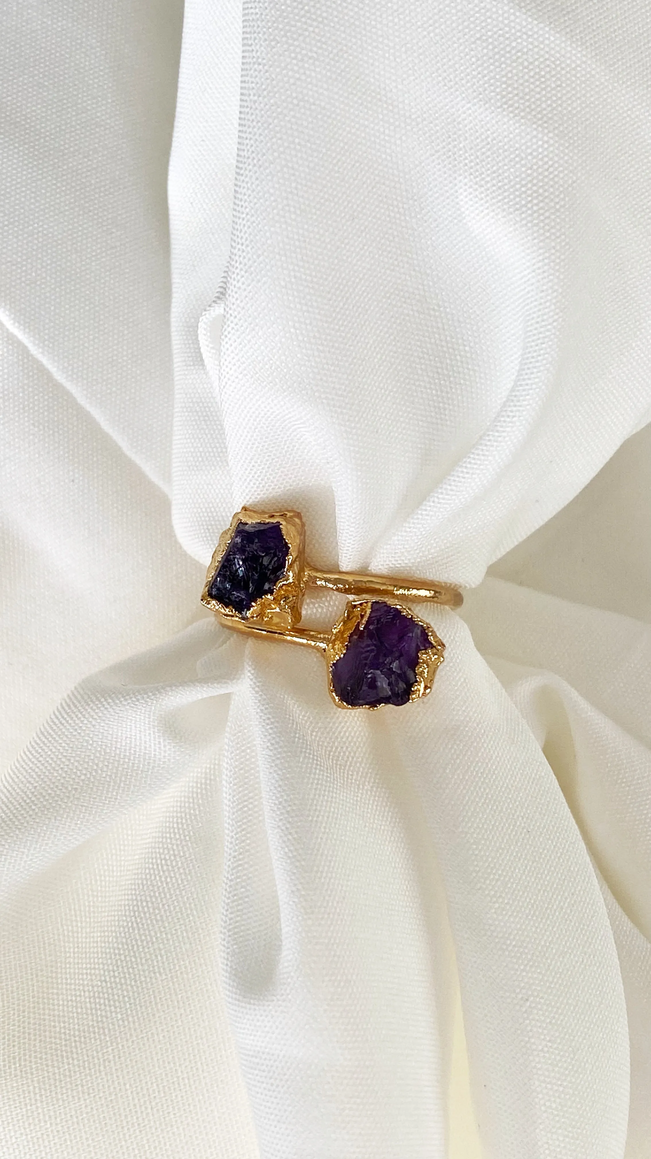 Amethyst Raw Stone Wrap Ring