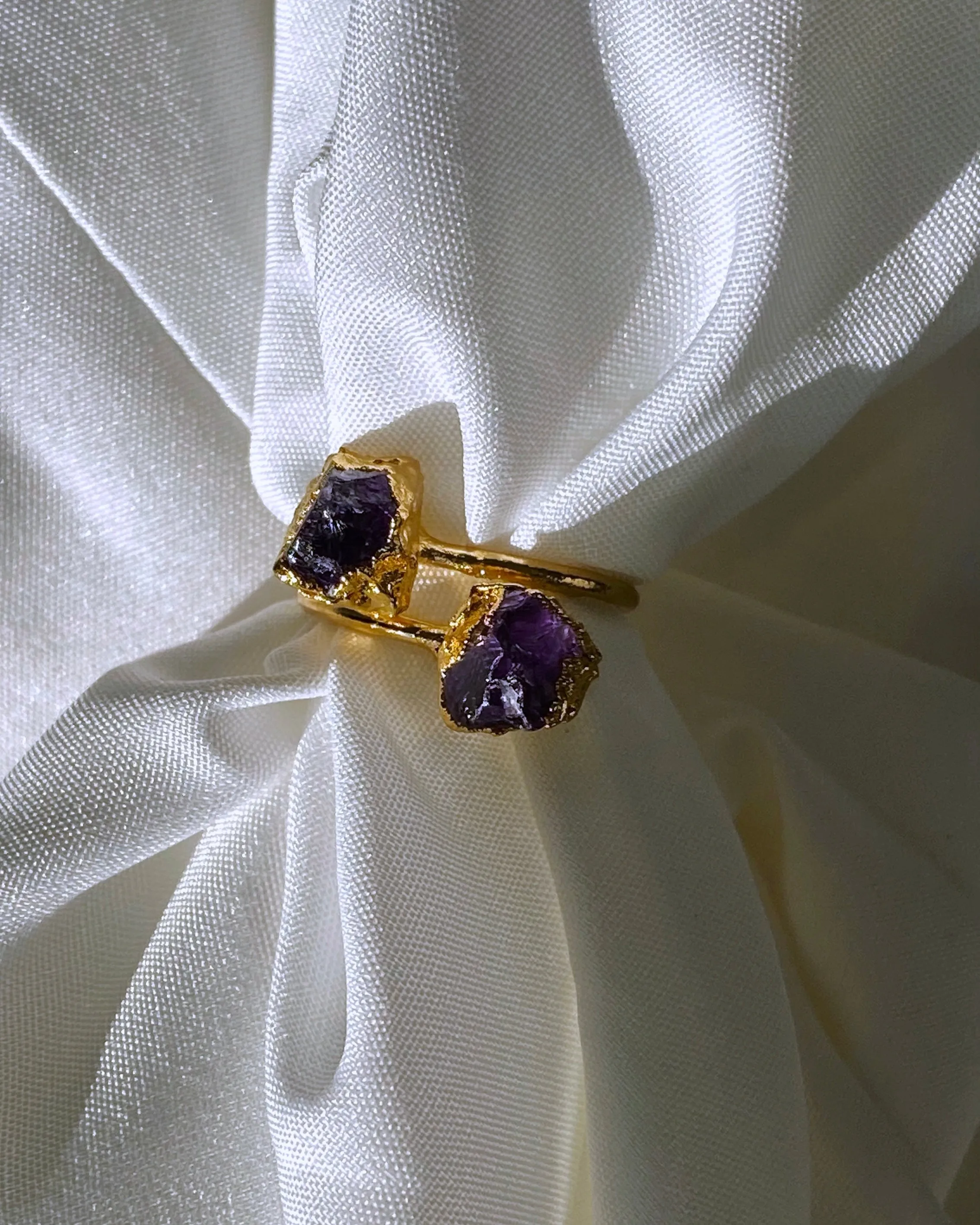 Amethyst Raw Stone Wrap Ring