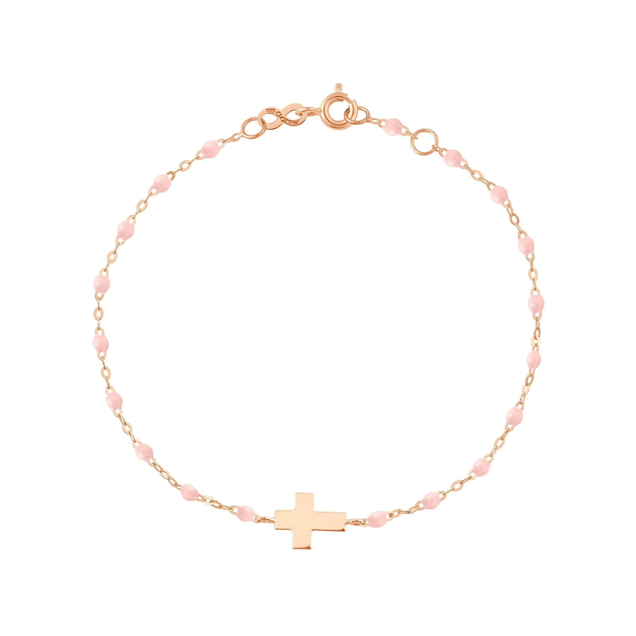 Baby Cross Charm Classic Gigi Baby Pink bracelet, Rose Gold, 5.1"