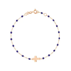 Baby Cross Charm Classic Gigi Lapis bracelet, Rose Gold, 5.1"