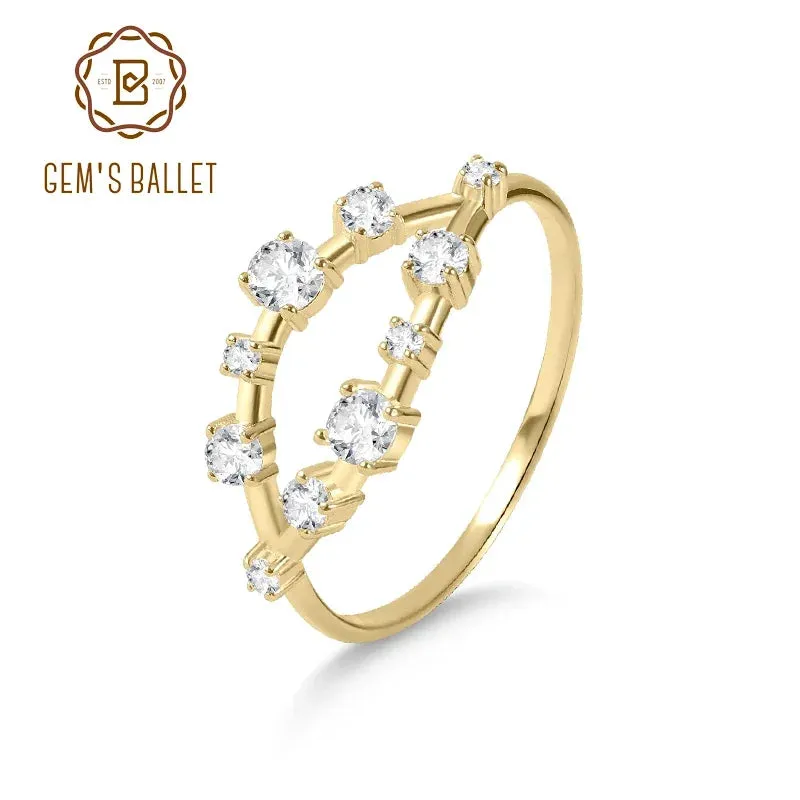 Ballet Moissanite Colorless Ring