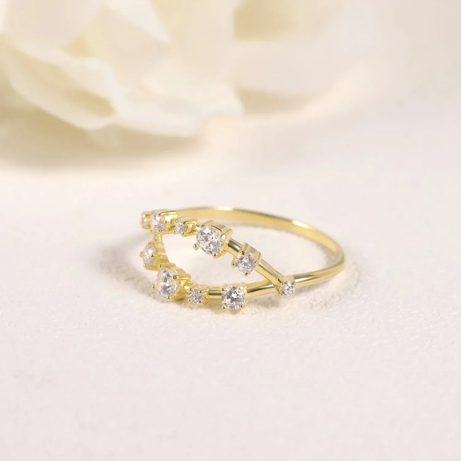 Ballet Moissanite Colorless Ring