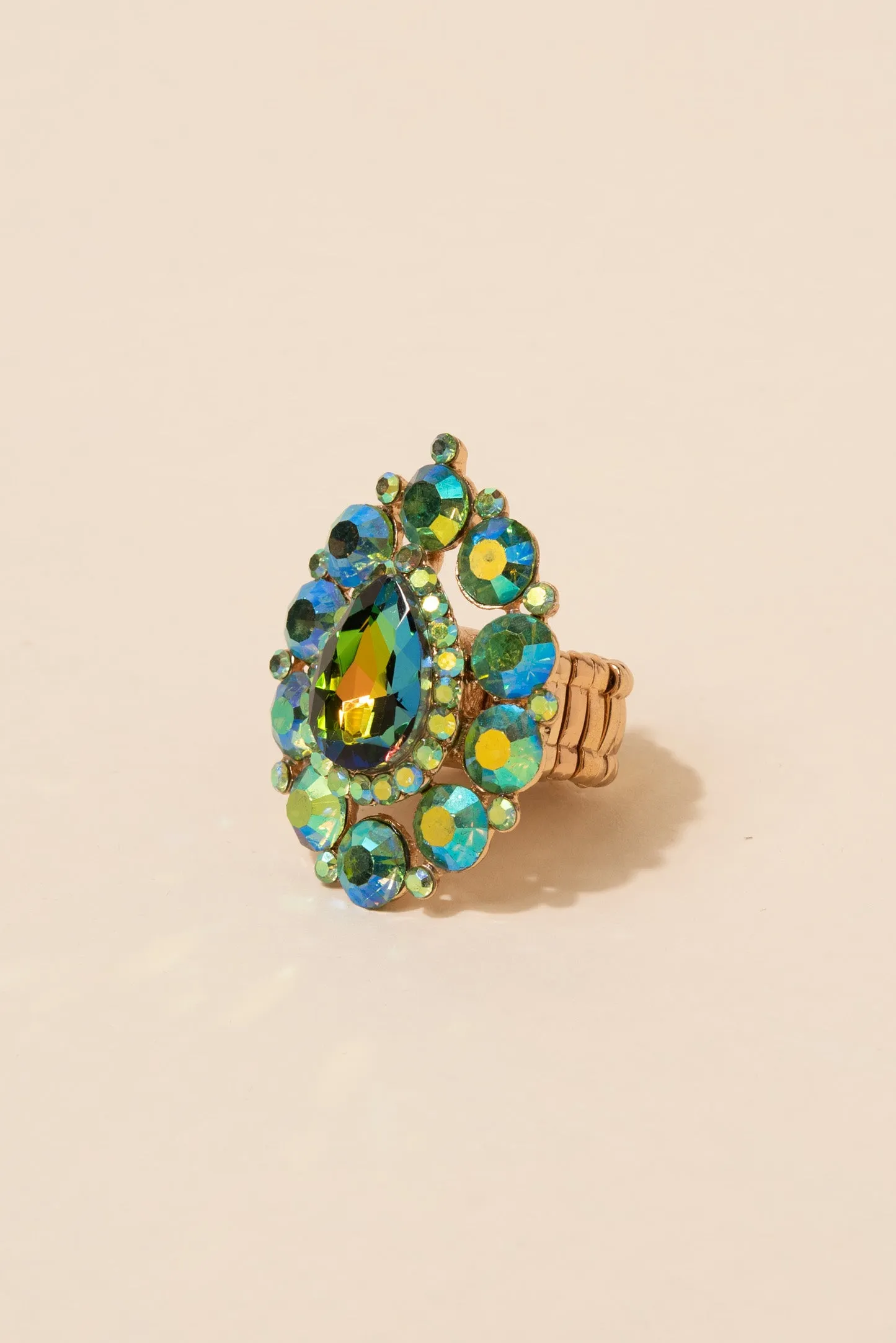 Belle Teardrop Rhinestone Stretch Ring