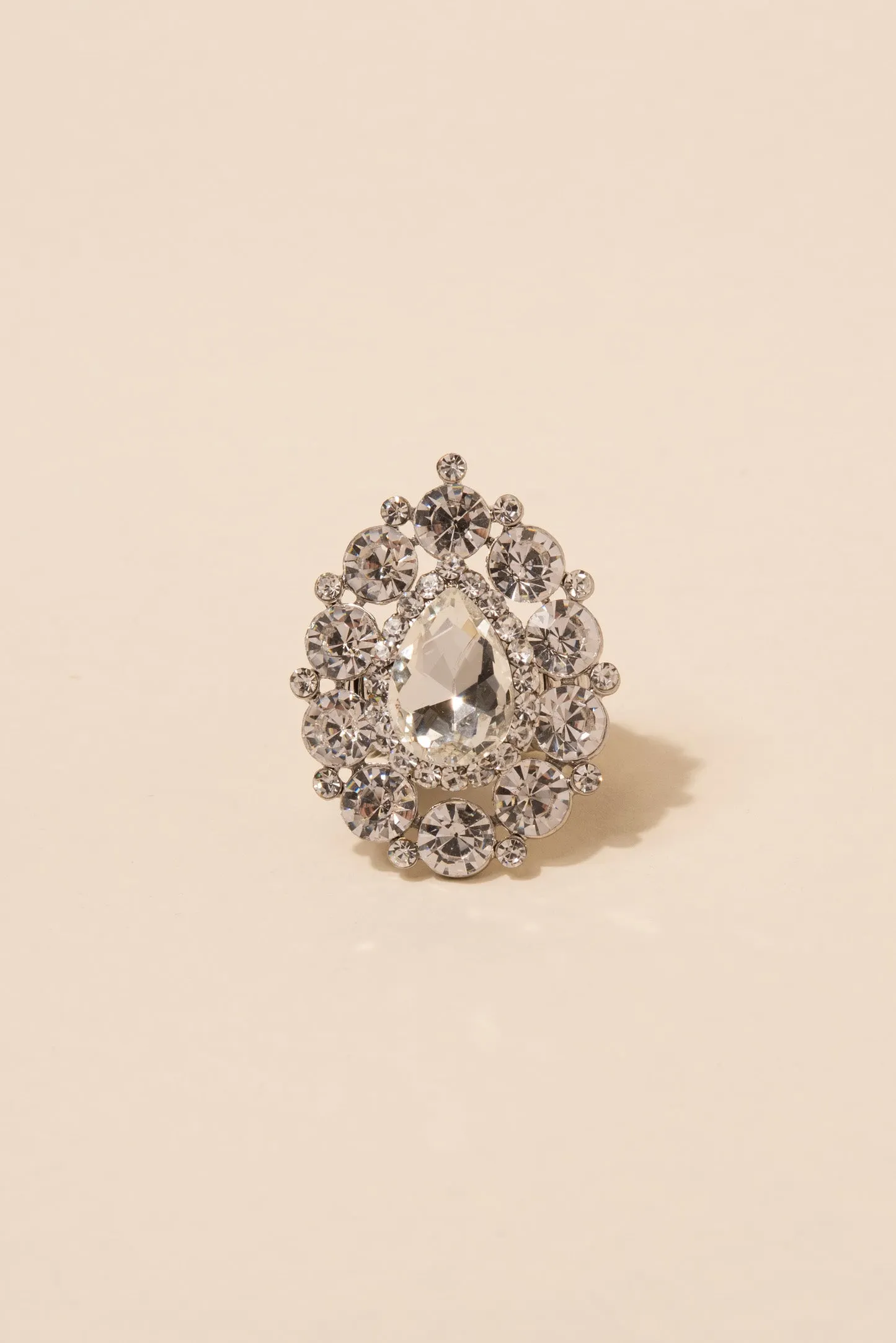 Belle Teardrop Rhinestone Stretch Ring