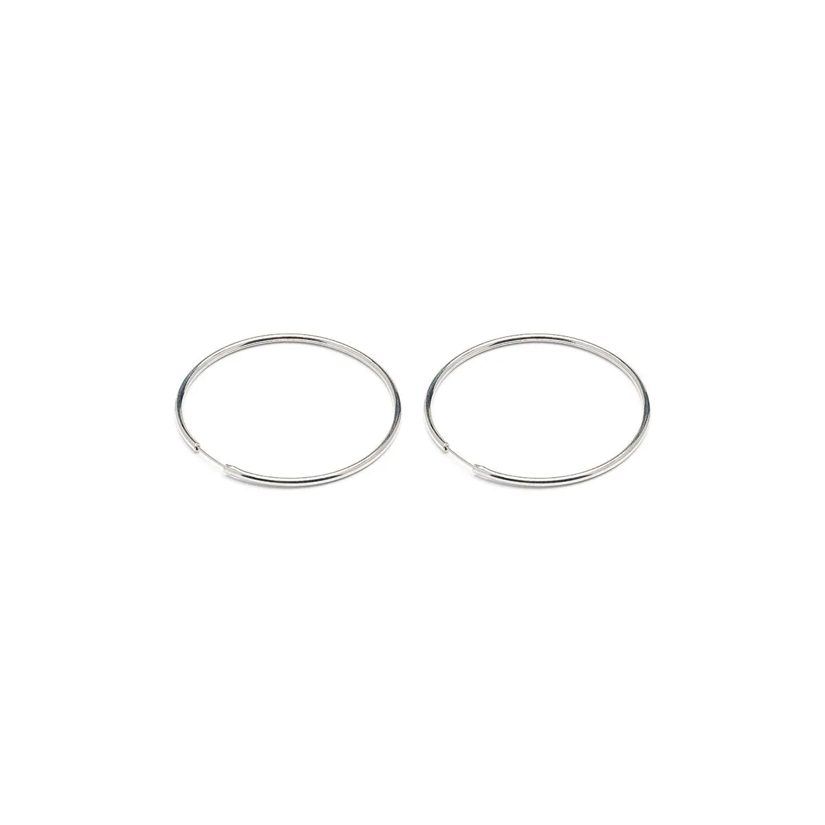 Big Endless Hoop Earrings Silver Plated