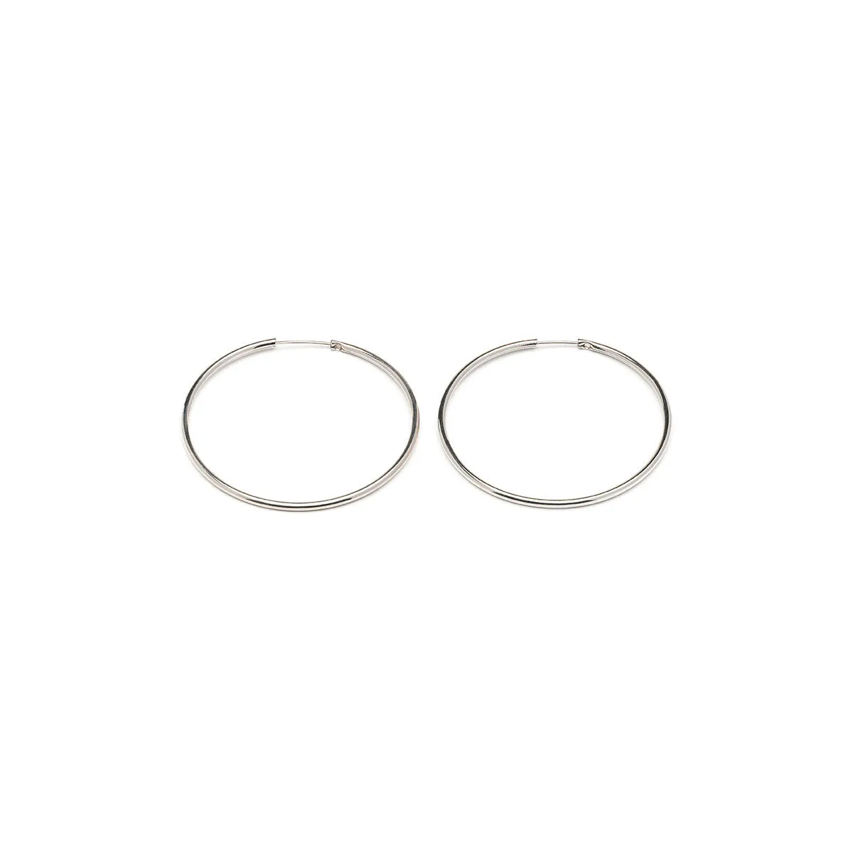 Big Endless Hoop Earrings Silver Plated