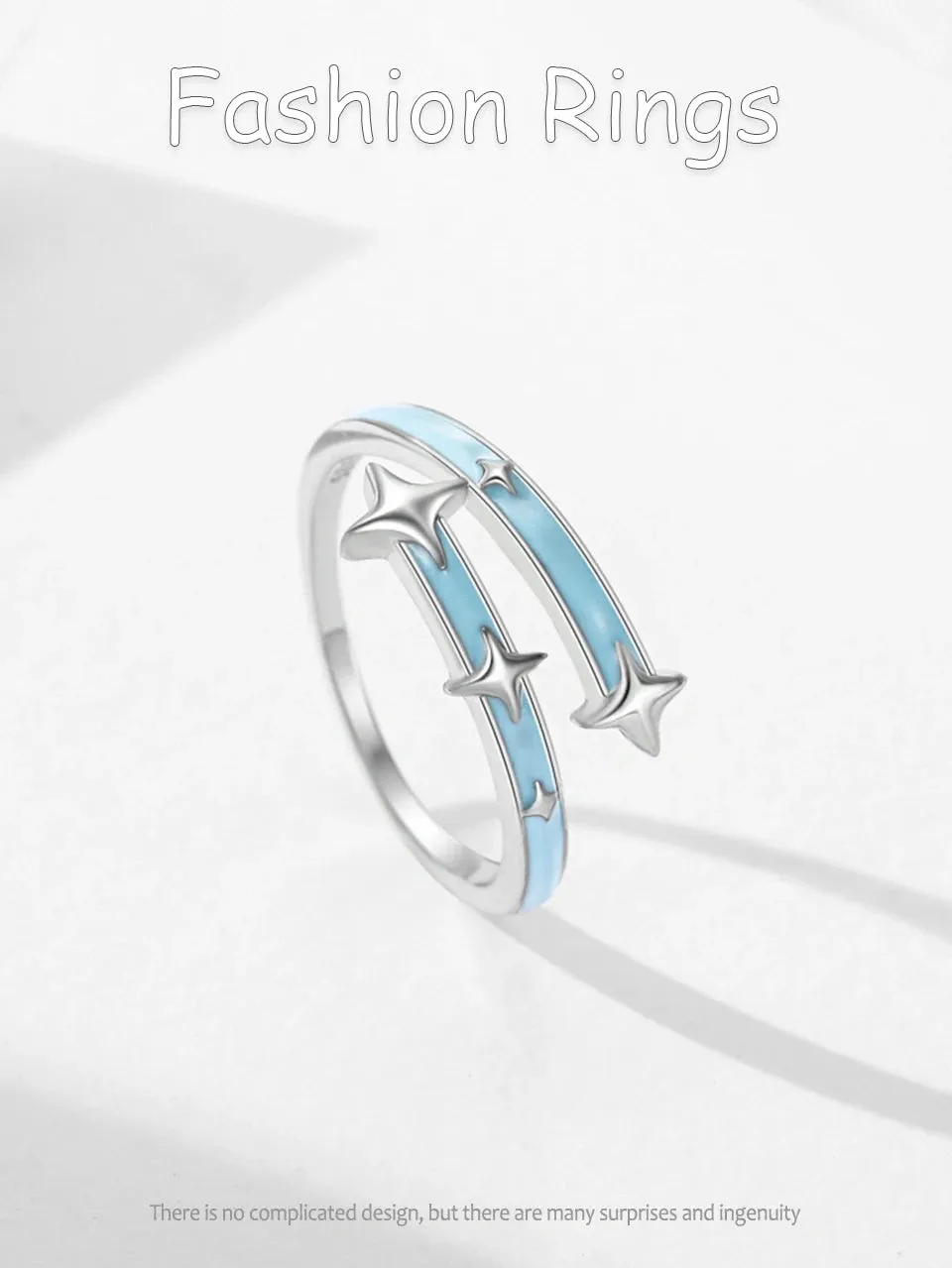 Blue Star Silver Ring