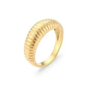 Bold Ribbed Dome Statement Ring