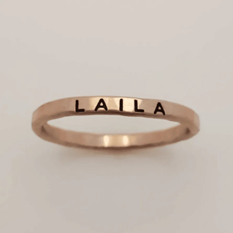 Bold Upper Name Ring