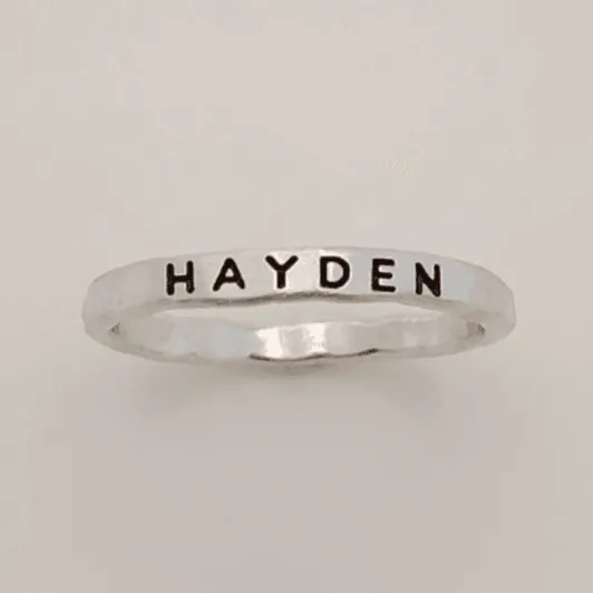 Bold Upper Name Ring