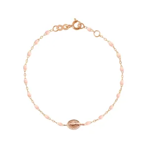 Child Madone Charm Classic Gigi Baby Pink bracelet, Rose Gold, 5.9"