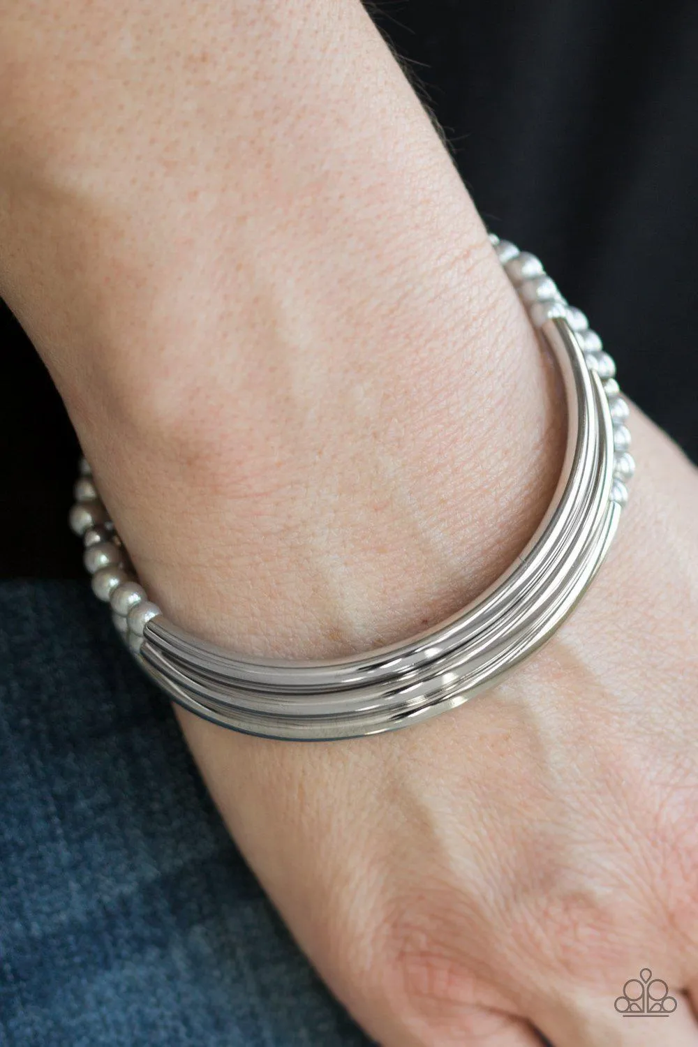 City Pretty Silver Stretch Bracelet Set - Paparazzi Accessories