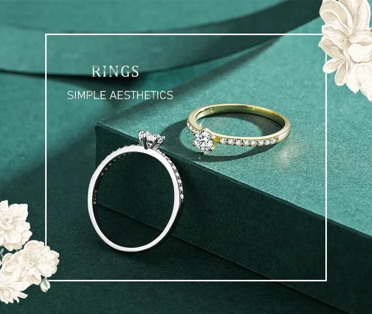 Classic 925 Sterling Silver Gold Ring