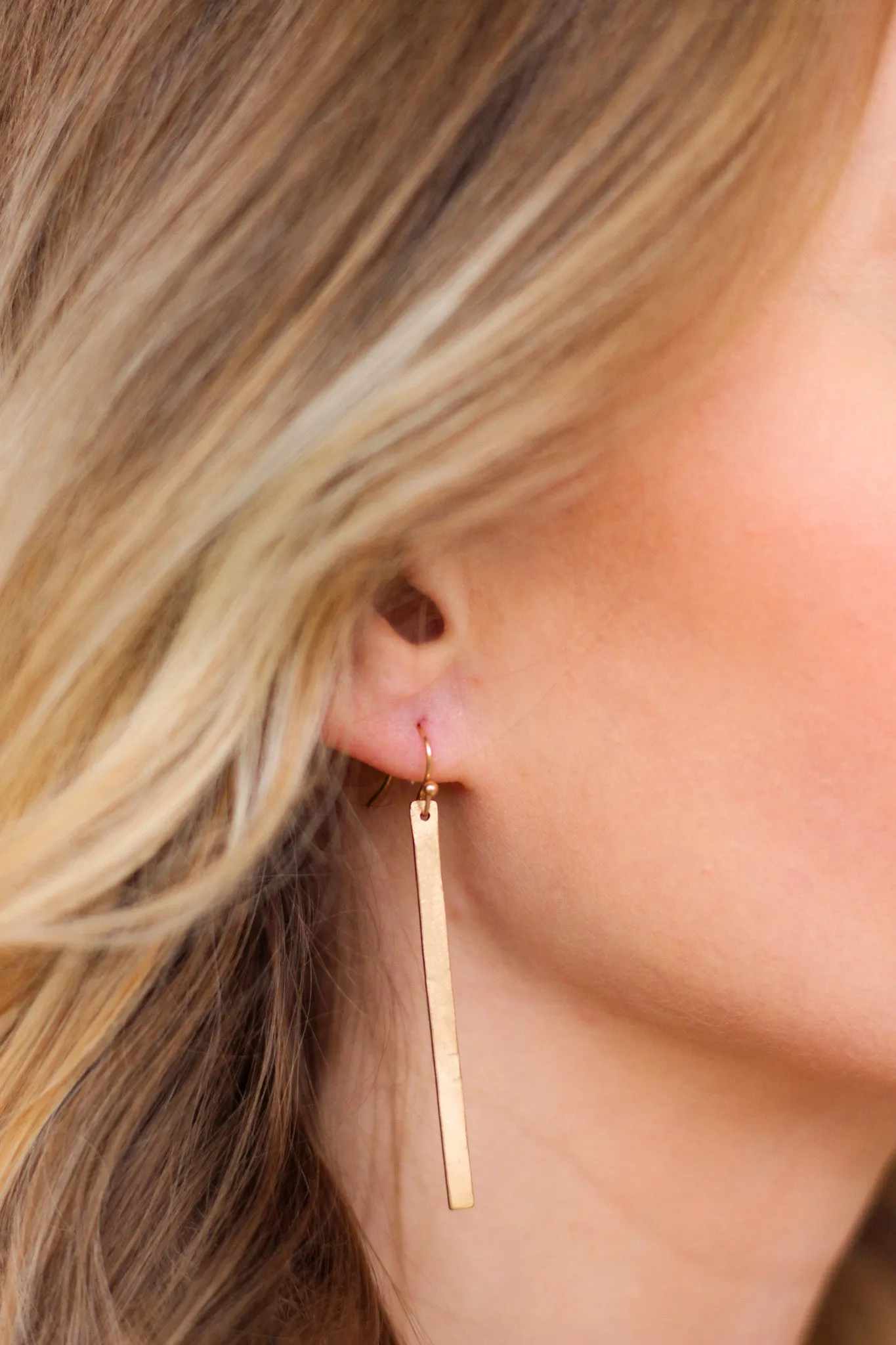 Colin Simple Gold Bar Earrings