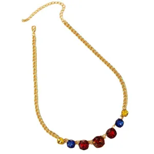 Colorful Circular Retro Palace Necklace with European Charm