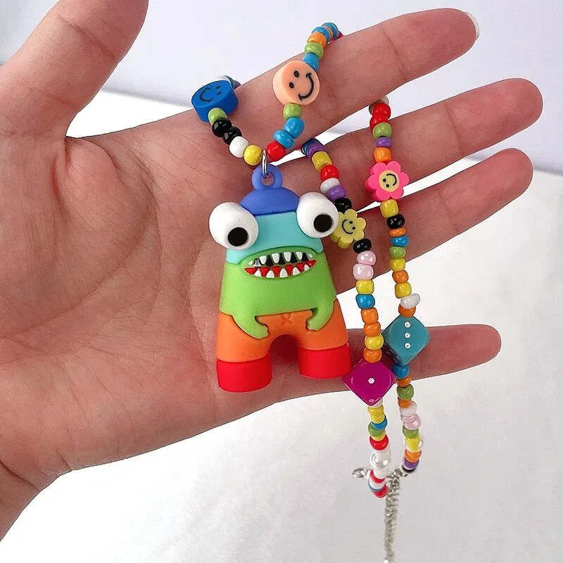 Colourful Cute Monster Necklace