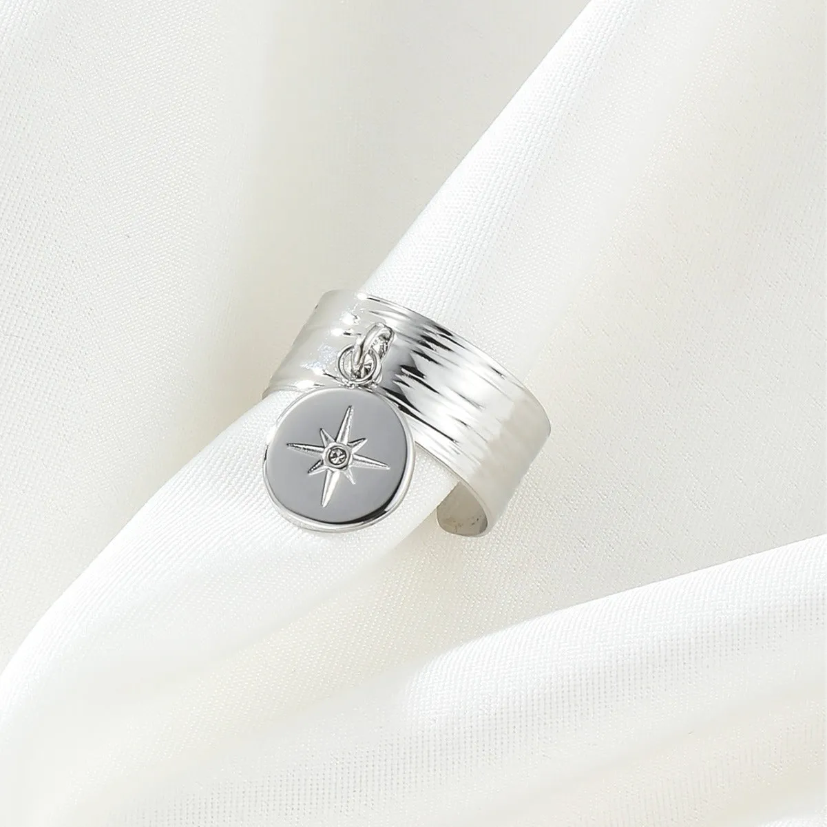 Compass Charm Ring