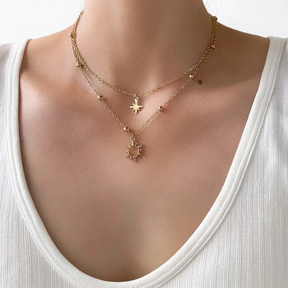 Crystal Gold-Plated Plated Metal Necklace