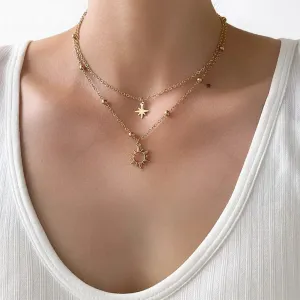 Crystal Gold-Plated Plated Metal Necklace