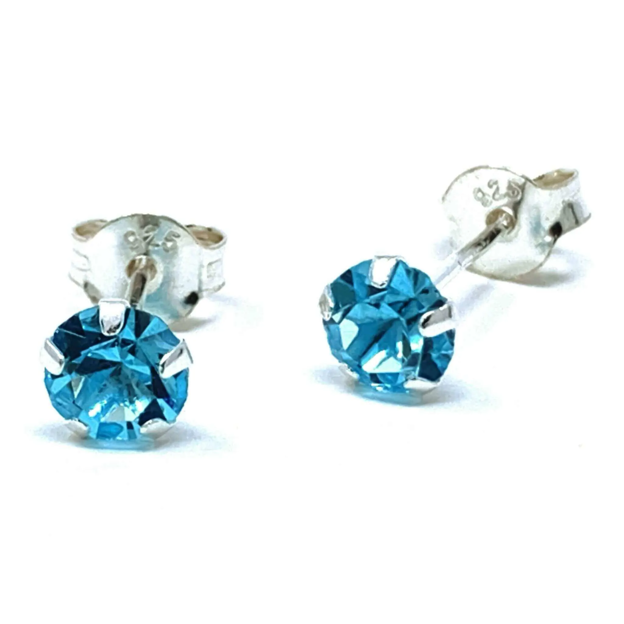 Cublic Zirconia Sterling Silver Stud Earrings