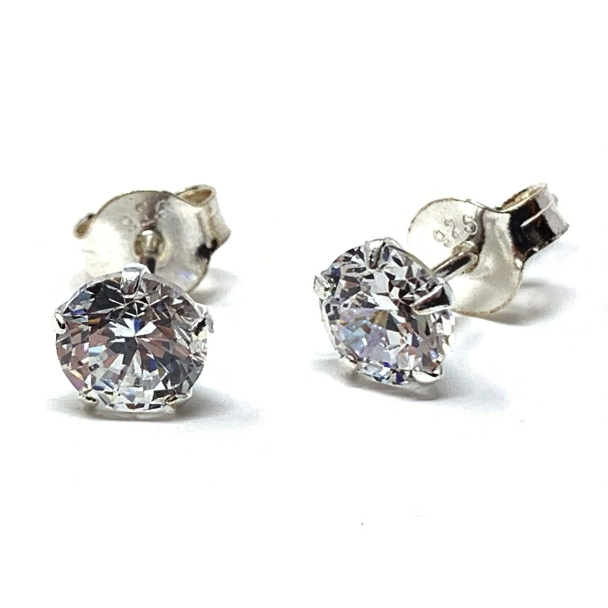 Cublic Zirconia Sterling Silver Stud Earrings