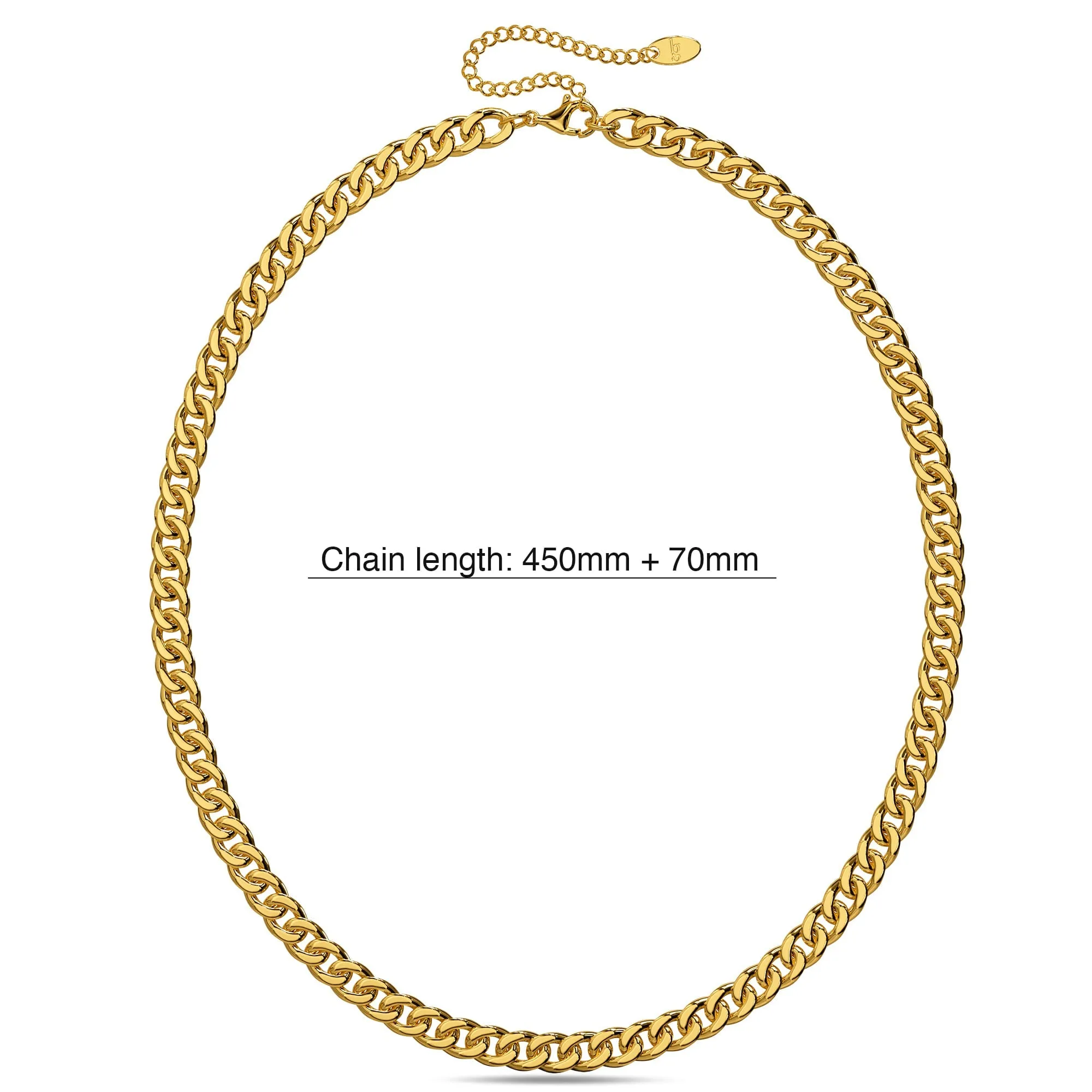 Curb Chain Link Gold Plated Necklace