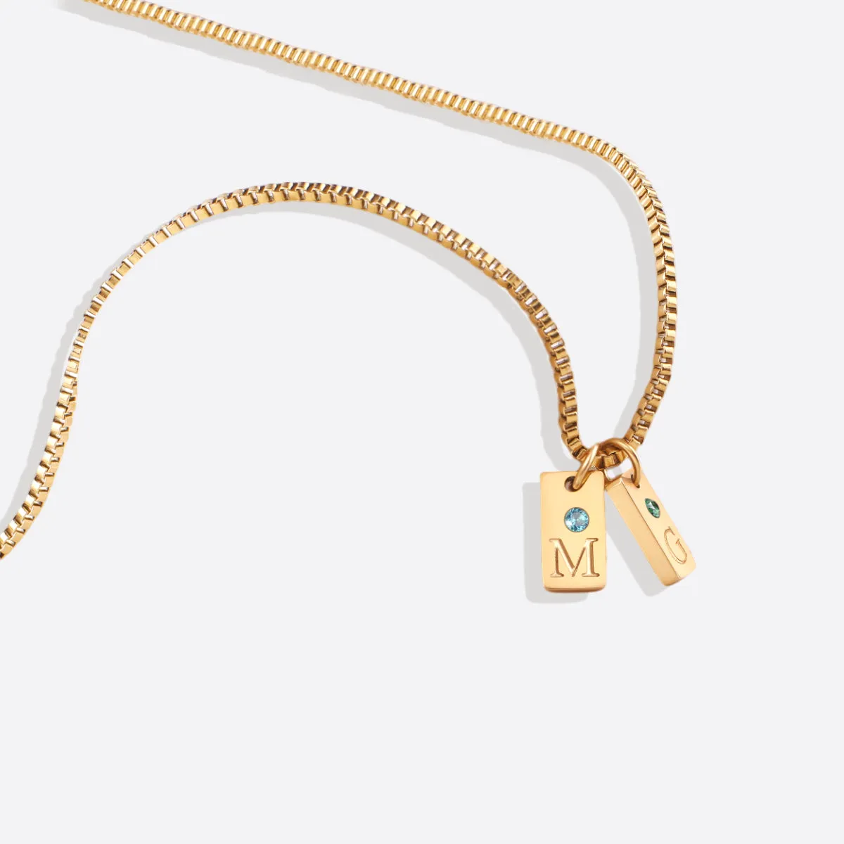 Dainty Pave Initial Tag Necklace