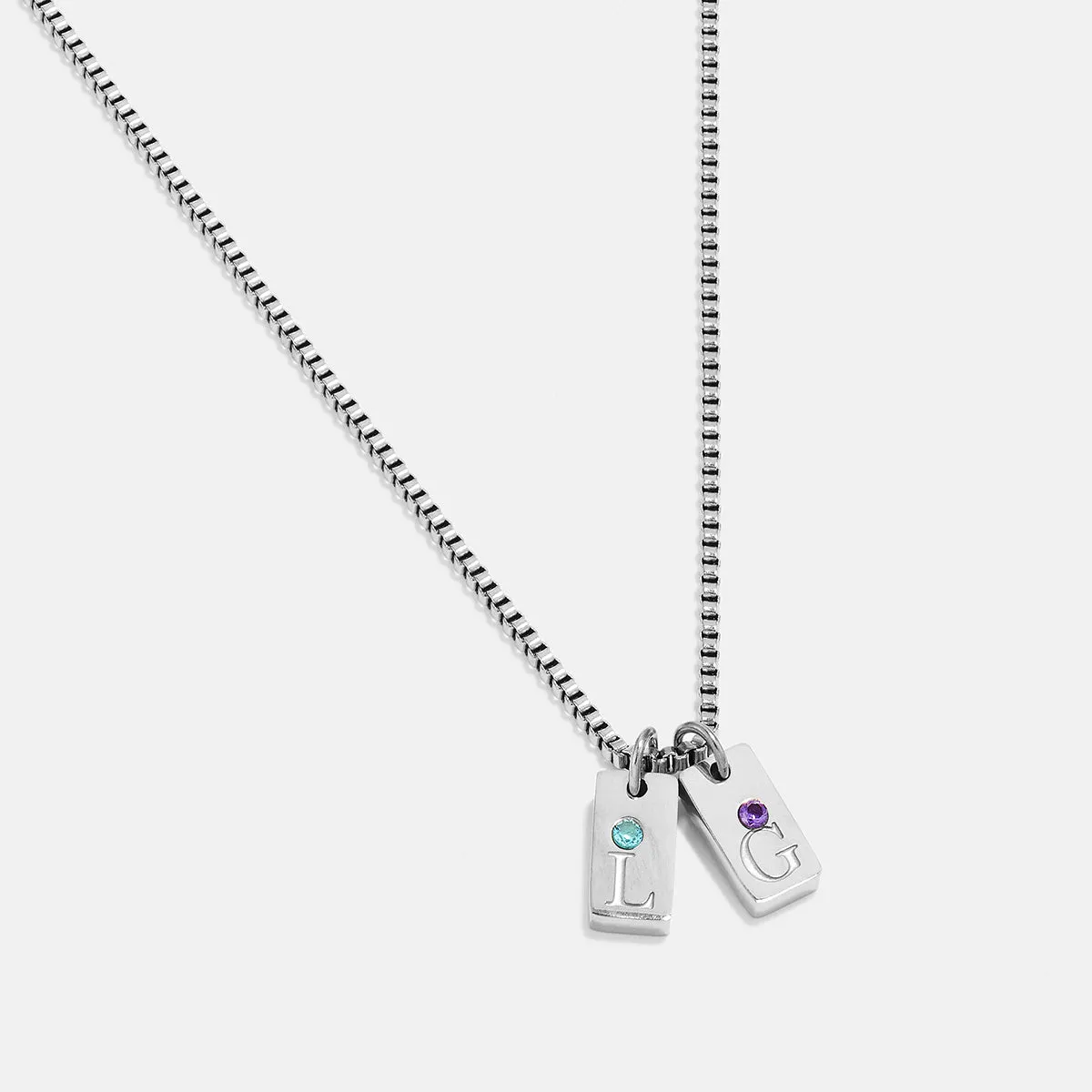 Dainty Pave Initial Tag Necklace