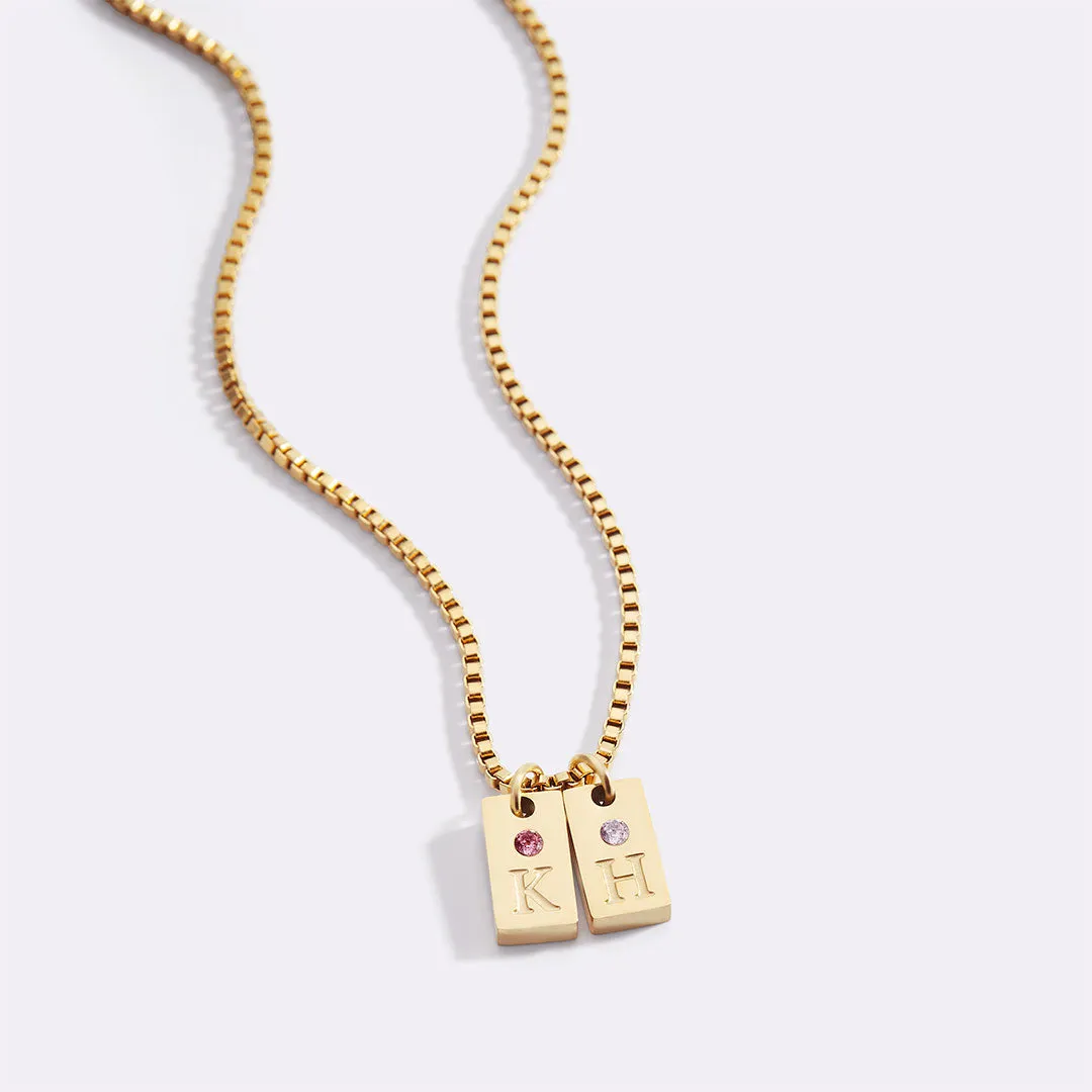 Dainty Pave Initial Tag Necklace