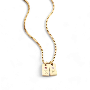 Dainty Pave Initial Tag Necklace